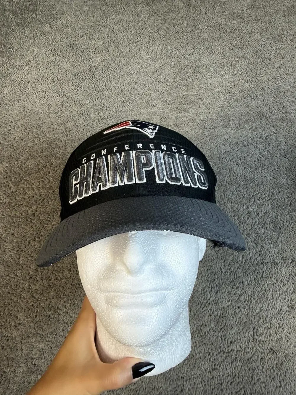 New England Patriots Hat Cap Snap Back Mens One Size Black New Era NFL